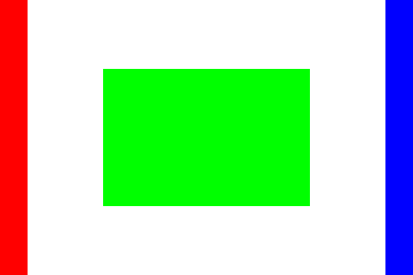 Original of test artwork with red and blue edges, a green center and transparent areas