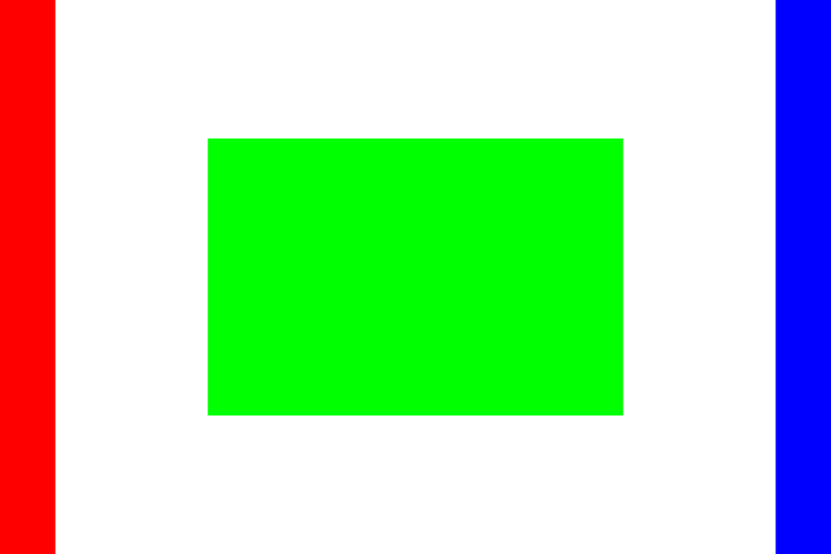 2x PNG of test artwork with red and blue edges, a green center and transparent areas